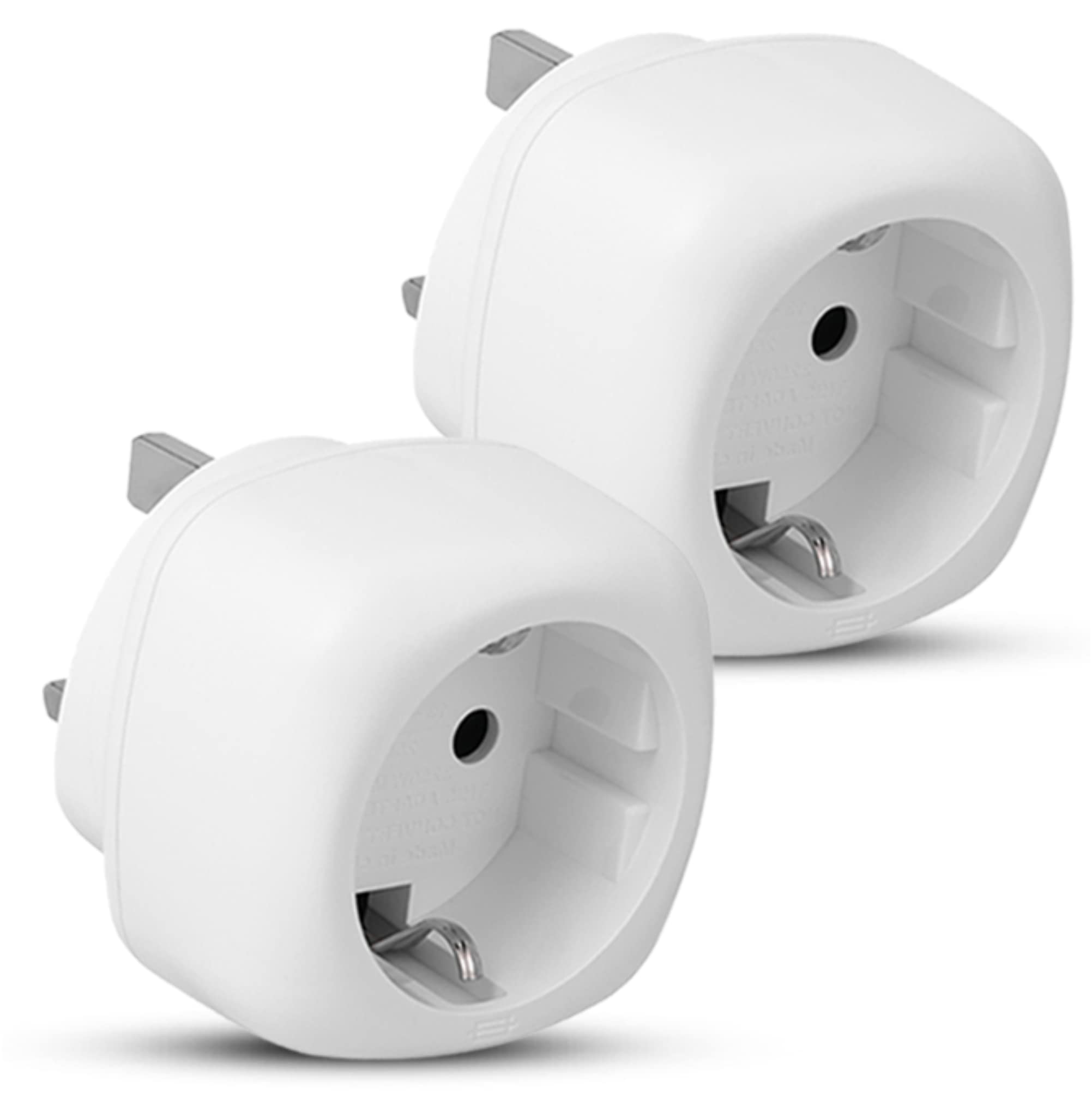 Pack of 2 | Travel Adaptor | EU to UK Plug Adapter | European to UK Adaptor | 2 Pin to 3 Pin | | Euro to UK Plug Adaptor | (White)