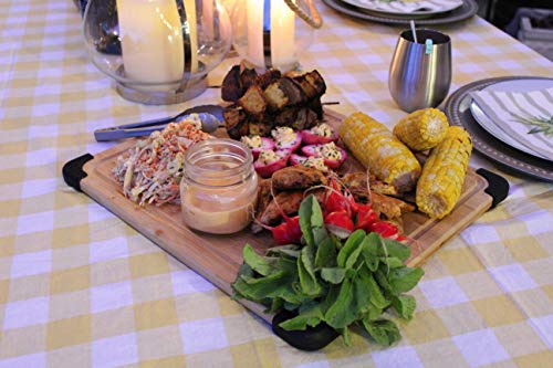 Extra Large Premium Organic Bamboo Kitchen Cutting Board & Chopping Board with Juice Groove, Non-Slip Bamboo Cutting Board & Serving Platter for Meats (Butcher Block), Cheeses, Vegetables - Heavy Duty - Thumbnail 5