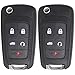 2Pcs Remote Key Shell,Mushan Key Case Replacement Fits for OHT01060512 (ONLY CASE) Uncut fits 2010-2014 Chevrolet Camaro Cruze Equinox Impala Malibu, 2010-2015 GMC Terrain,2010-2015 Buick LaCrosse