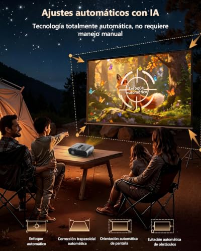 2300 ANSI 4K UHD Projector for Daytime, Home Theater, HDR10, WiFi 6, Bluetooth, NFC, Android Smart Projectors, Auto Focus/Trapezoid Correction, HDMI ARC, USB, WLAN