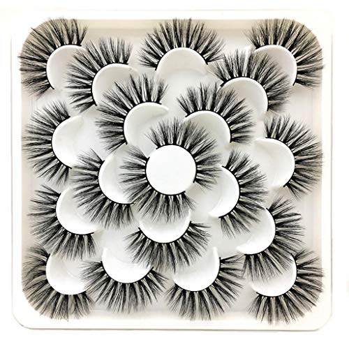 ☀ Dergo ☀10Pair Luxury 6D False Lashes Fluffy Strip Eyelashes Long Natural Party - Thumbnail 2