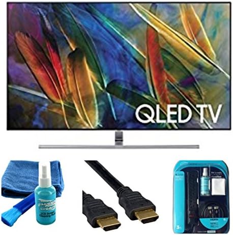 Electronics QN65Q7F 65-Inch 4K Ultra HD Smart QLED TV (2017 Model) Bundle - HDMI 2.0 Cable, Surge Protector , Cleaning Kit