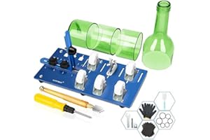 AZSSMUK Glass Bottle Cutter Upgraded Bottle Cutting Machine for Cutting Round, Oval Bottles, Home Craft DIY Glass Cutter Bundle Tools for Cutting Wine, Beer, Whiskey, Champagne - Complete Accessories Tool Kit