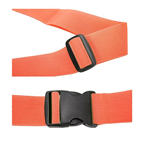 Hibate Adjustable Luggage Strap Suitcase Straps Bag Belt Heavy Duty - Orange, 2 Pack - Thumbnail 2