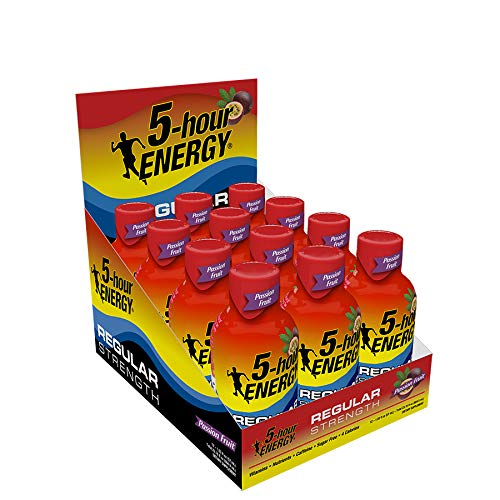 5 Hour ENERGY Shot, Regular Strength Passion Fruit, 1.93 Ounce, 24 Count