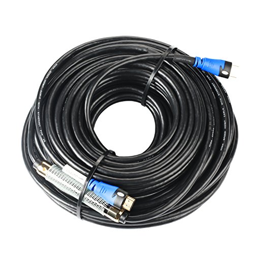 Postta HDMI Cable(100 Feet Blue) HDMI 2.0V With Built-in Signal Booster- Support 4K,3D,1080P,Ethernet,Audio Return-1 Pack