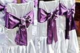 Spring Rose(TM) Purple Wedding Satin Chair Sashes(set of 10). These Are a Wonderful Decoration for Your Chairs. Be Sure and Add Them to Your List of Party Supplies.