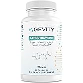 MyGevity L-Ergothioneine 25mg per Serving – Antioxidant Supplement to Support Longevity & Healthy Aging – Vegan, Non-GMO cGMP Certified Facility, Made in USA – 30 Capsules