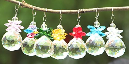 Hierkryst 30mm Chandelier Prisms Rainbow suncatcher Crystal Ball Light Suncatcher Prism Crystals Ball Window,Pack of 7