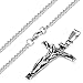 Jstyle Jewelry Stainless Steel Antique Cross Crucifix Pendant Necklace for Men 24 Inch Silver-Tone