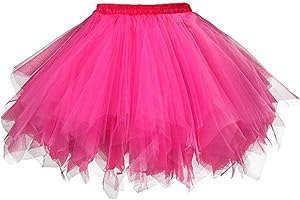 Smile Fish Women's 80s Tutu Skirts Tulle Costume Halloween Skirt