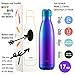 DJSBZ Vacuum Cola Shape Double Walled 18/8 Stainless Steel Water Bottle Leak-proof Keep Hot & Cold Travel Sports Personalized Metal Water Bottle,17 Oz (500 ml) Metal Purple