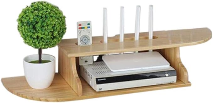 Yqzq Massivholz Router Aufbewahrungsbox Wandregal Schwimmendes Regal TV