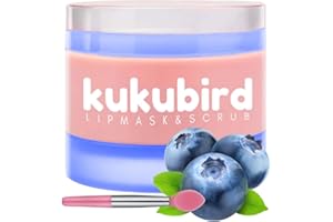 kukubird Lip Mask Overnight Hydrating Lip Balm Mask Exfoliating Lip Scrub Lip Care Treatment For Chapped and Cracked Lips-Blueberry