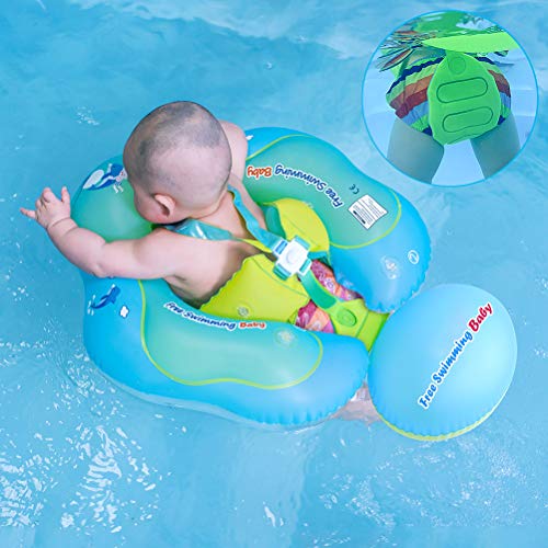 [New Upgrade Version] Inflatable Baby Swimming Float with Safe Bottom Support and Swim Buoy Floats for Safer Swims (Upgrade Blue, XL) - Thumbnail 7