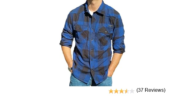 Camisa de hombre Brandit, de franela, a cuadros negro, azul XXXL: Amazon.es: Ropa y accesorios