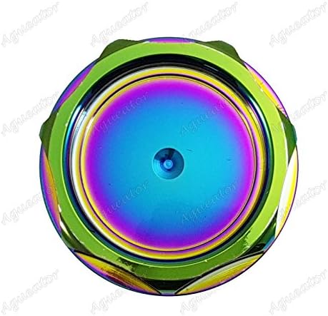 Aguetaor - Billet Aluminum Racing Engine Oil Fuel filler Caps Tank Fit Mugen Neo Chrome