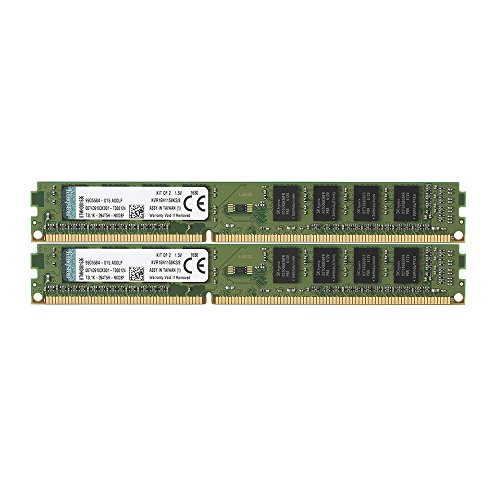 Kingston ValueRAM 8GB Kit (2x4GB) 1600MHz DDR3 Non - ECC CL11 DIMM SR x8 Desktop Memory KVR16N11S8K2/8