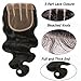 3 Part Lace Closure 4x4 Body Wave Human Hair Closure Piece with Baby Hair Natural Black Color No Bleached Knots