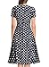 Miusol Women's 1950'S Polka Dot Retro Short Sleeve Pinic Party Swing Dress (Medium, Polka Dot)