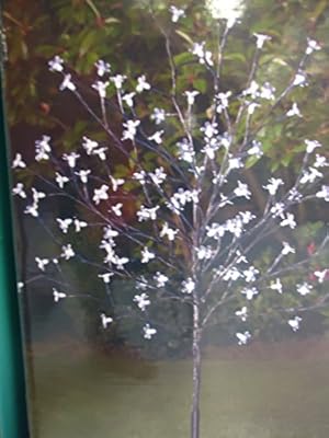 4ft Solar Powered Cherry Blossom Tree With 128 L E D White Lights