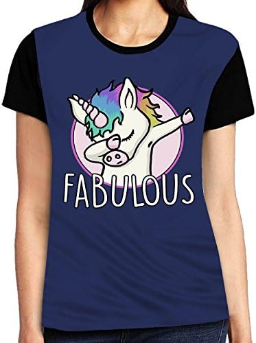 Herekind Best Quality Dabbing T-Shirt Woman Girl Graphic Fashion Distinctive Short O-Neck Tee Nice Women's Tee Navy