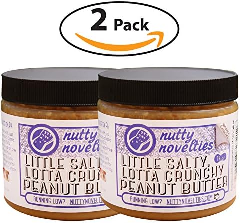 Nutty NoveltiesClassic Crunchy Peanut Butter - High Protein, Low Sugar Healthy Peanut Butter - Cholesterol-Free, Vegan & All-Natural Peanuts - 2 x 15 Ounces