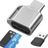 Micro SD Card Reader, USB C SD Card Reader, Type C TF Memory Card Reader | with USB C to USB Adapter and Keychain, Compatible with iPhone 17/16/15, iPad, Samsung Galaxy, MacBook, Laptops and Tablets