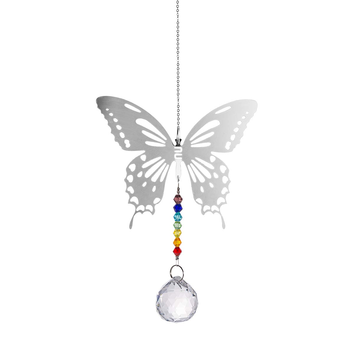 longsheng Classic Butterfly Pendant 30mm Chandelier Crystal Ball Prisms Rainbow Beads Chakra Suncatcher Home Windows Decor,pack of 1 New Crystals (type 1)