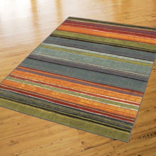 Mohawk Home New Wave Rainbow Striped Printed Area Rug, 5'x8