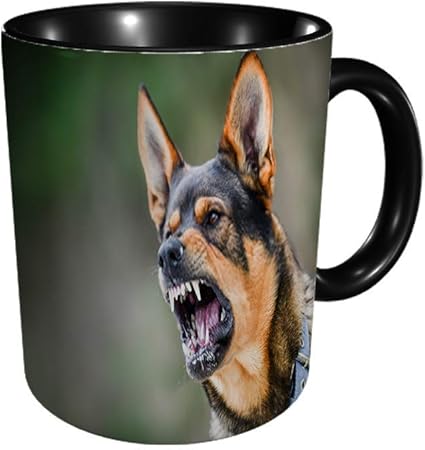 Amazon Co Jp 攻撃的な犬の肖像画は危険な歯のアニメーション11 Gu部門マグカップを示しています ホーム キッチン