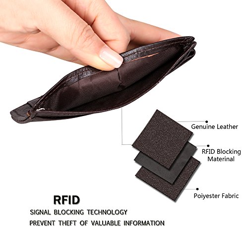 Money Clip, Front Pocket Wallet, Leather RFID Blocking Wallet Slim Minimalist Wallet for Men - Thumbnail 5