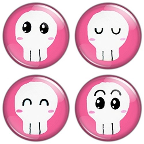 Button Bistro Women's Kawaii Skull 1.25 inch (32 mm) Pinback Button Set Badges Pins