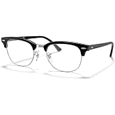 Ray-Ban RX5154 Clubmaster Square Eyeglasses for Men for Women | In Square Prescription Eyewear Frames, Havana on Gold.