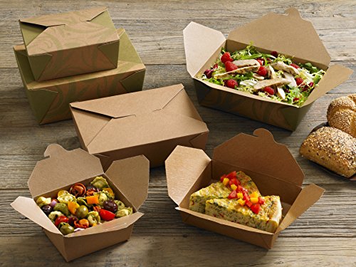 Fold-Pak Bio-Plus Earth 08BPSONOMM Sonoma Print Paper Carry-Out/To-Go Container, 6" Length x 4-3/4" Width x 2-1/2" Height, 45-Fluid Ounce Capacity (Case of 300)