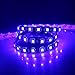 XKTTSUEERCRR 16.4ft/5M 5050 300LED Black PCB UV Purple Blacklight 395-405nm, IP65 Waterproof Flexible Strip Light for Outdoor/Indoor/Stage/House Decoration + DC Connector (Power Supply Not Included)
