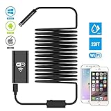 Rxment Wireless Endoscope Iphone Borescope Iphone - 23FT 1200P Semi-rigid 2.0 MP HD android endoscope Inspection Camera, WIFI endoscope android & 1800mAh Battery iphone endoscope camera with light