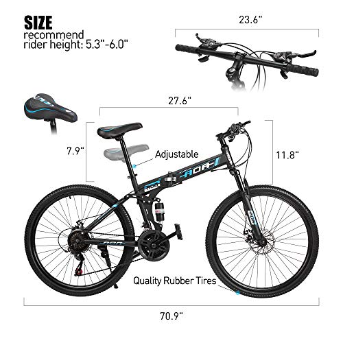 AOA Folding Mountain Bike for Adults 26 inch Full Suspension