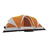 AsterOutdoor Camping Tent 8 Person Waterproof Family Dome Tent with Divider Walls, Door Awning & Removable Rain Fly, Large In