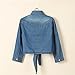 H.S.D Cool Knotted Short Denim Shawl Coat Top Jacket Dark Blue Asian XXL