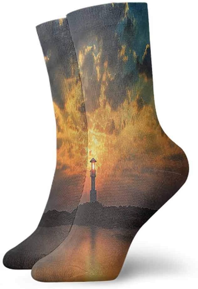 Lighthouse Decorative socks Absorptive Diamond Motif Icons