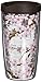 Tervis 1041201 Cherry Blossom Tumbler with Wrap and Brown Lid 16oz, Clear