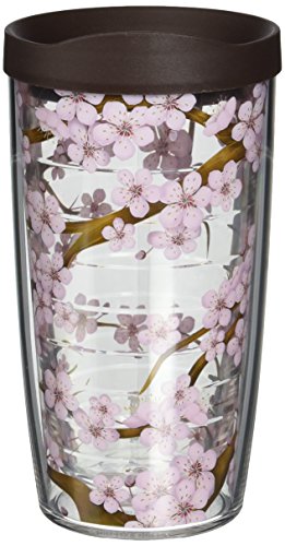 Tervis 1041201 Cherry Blossom Tumbler with Wrap and Brown Li