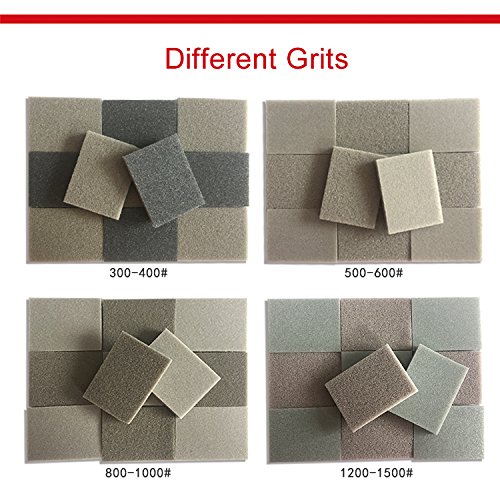Sanding Sponge Abrasive Disc Sandpaper 30 x 40MM Wet & Dry 300 to 1500 Grit (Pack of 40)