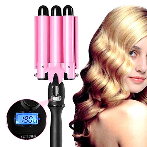 3 Barrel Curling Iron Wand 25mm Hair Waver Curler Iron, 1 inch Ceramic Tourmaline Triple Barrels, Hair Waving Styling Tools Crimping Tool for Deep Waves