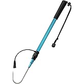 SAN LIKE Telescopic Fish Gaff with Stainless Sea Fishing Spear Hook Tackle, Soft Handle Aluminium Alloy Pole for Saltwater Offshore Ice Tool