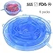 Lanting 6 Pcs Stretchable Food Saver Dishwasher and Freezer, Bowl Covers Reusable, Blue Silicone Stretch Lids