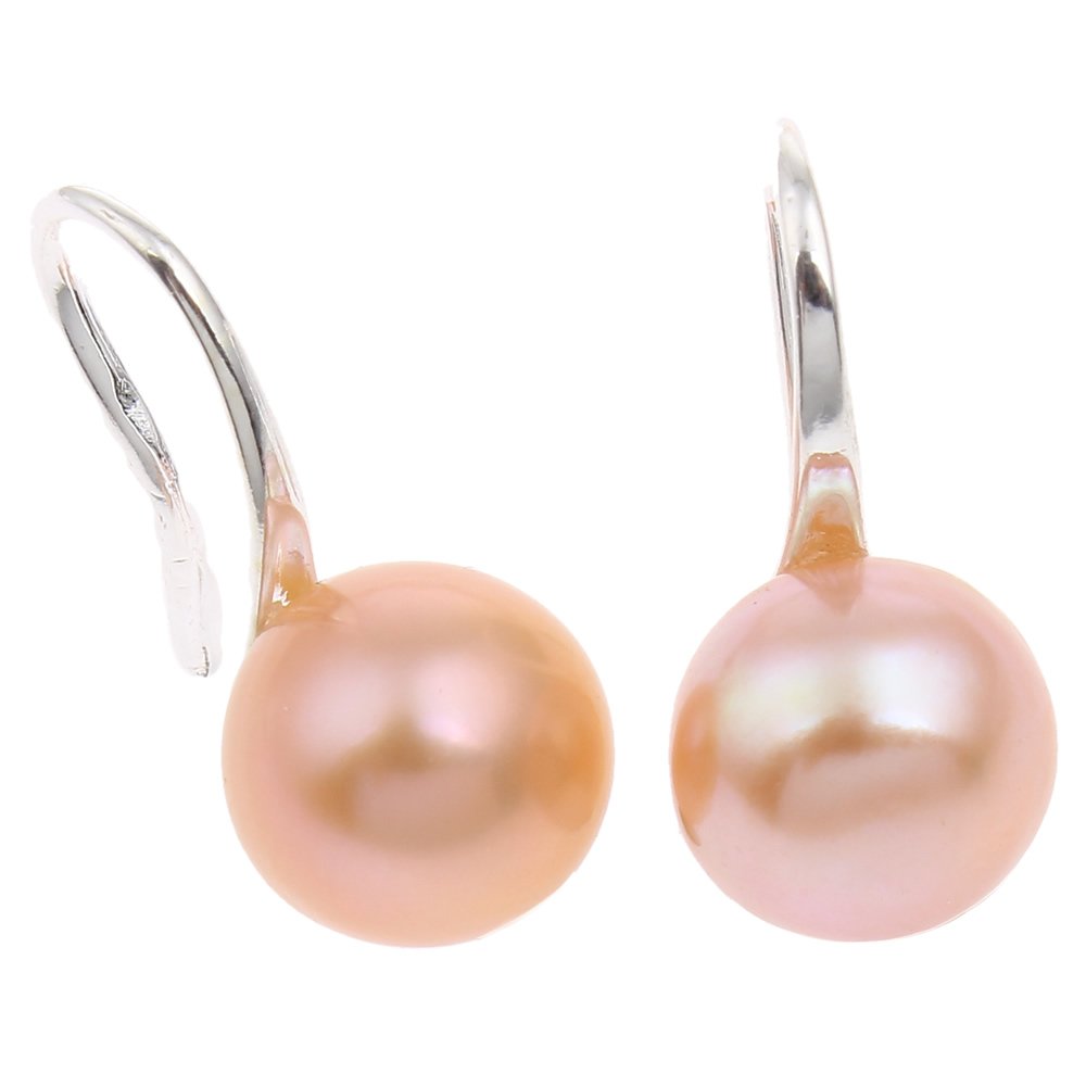 TreasureBay Timeless Natural Freshwater Pearl Earrings for Women (Pink)