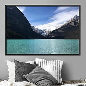 signwin Framed Canvas Wall Art Winter Lake Aerial...