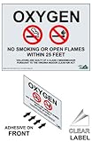 ComplianceSigns Clear Vinyl Virginia No Open Flame Label, 7 x 5 with English, Front Adhesive